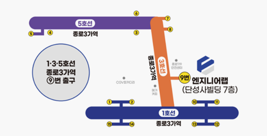 학원 위치 지도